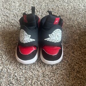 Jordan Black and Red Slip-On Sneakers